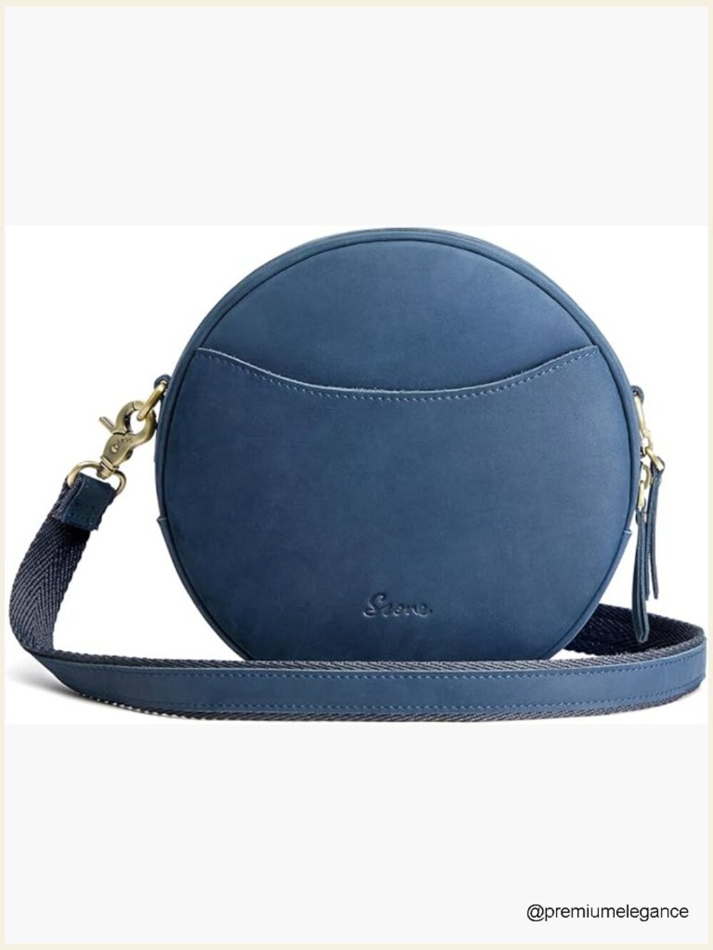 Leather Crossbody Bag Trendy Circle Purse Women Shoulder Bag Round Designer